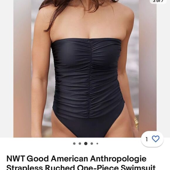Good American Strapless Ruched One-Piece Swimsuit
Size 3. NWT - Picture 6 of 6